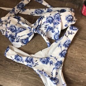 Cute bikini high waist flattering tie in the back